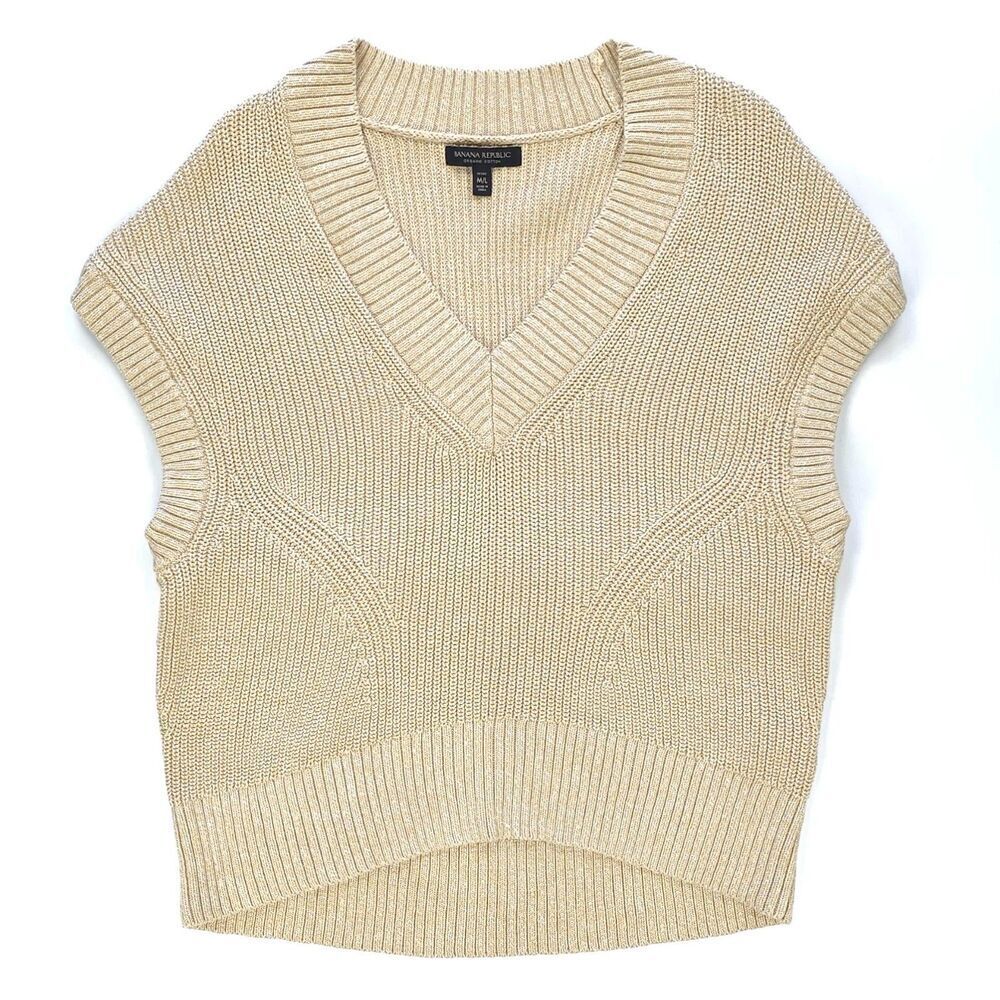 NEW Banana Republic Cima Oversized Sweater Vest Old Money Preppy Quiet Luxury